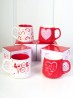 Heart Print Mug Set (set of 4) 350ml (12oz)